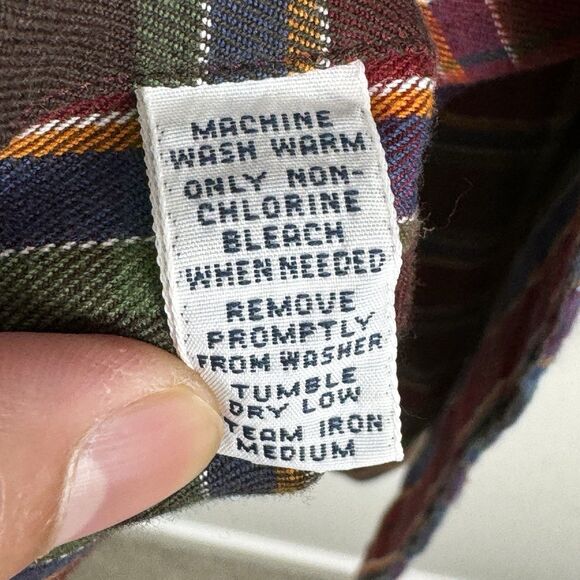 Polo Ralph Lauren Blake Plaid Flannel Button Up Shirt Size Medium Red Green - Picture 4 of 5